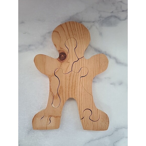 Vintage Wooden Handmade Gingerbread Wooden Puzzle - Picture 2 of 10